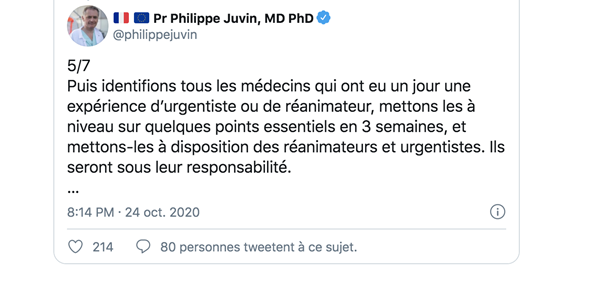 APPEL URGENT au CHEF DE L’ETAT pour mettre en œuvre les solutions du Pr Philippe Juvin