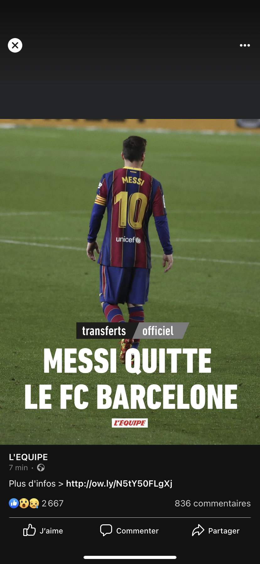 Déclarer le jeudi 5 août férié en mémoire du non renouvellement de contrat de Lionel MESSI au Fc Barcelone