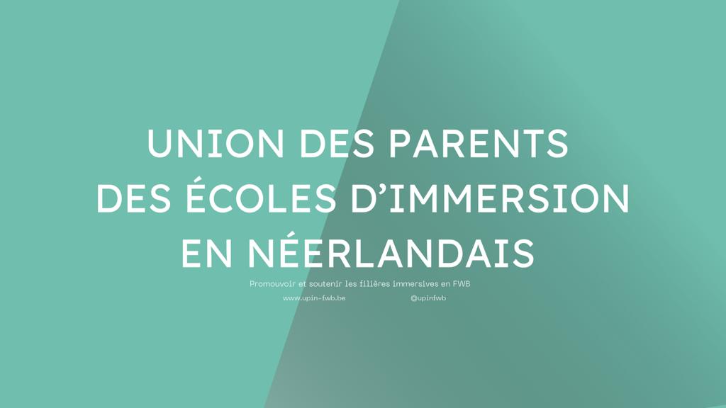 Pour la promotion et le soutien de l'enseignement en immersion linguistique en néerlandais en Fédération Wallonie-Bruxelles