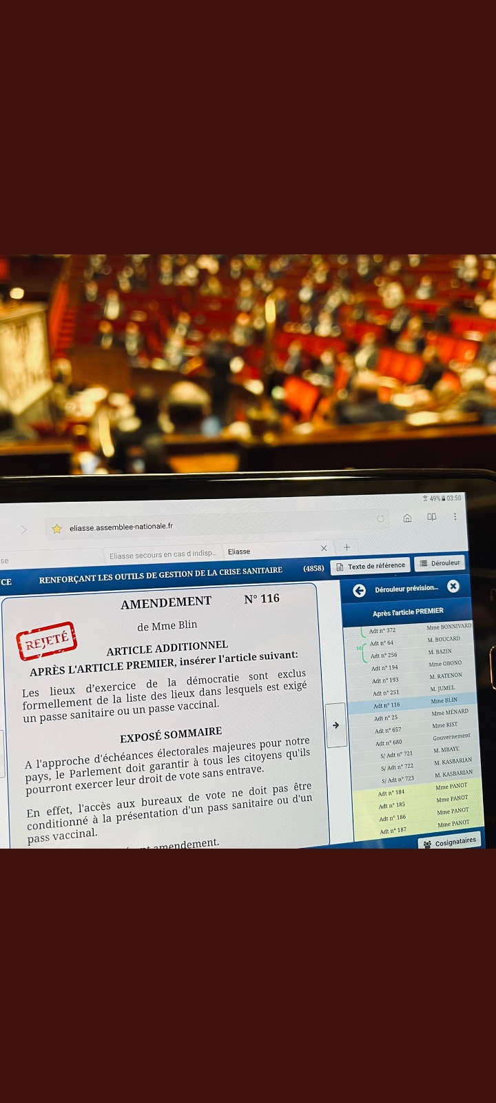 Pour le maintien du droit de vote aux non vaccinés