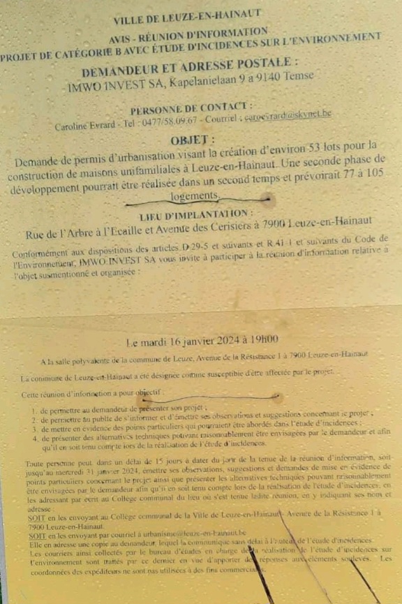 Abre à l'écaille et Avenue des Cerisiers sauvons notre tranquillité et notre environnement !!!