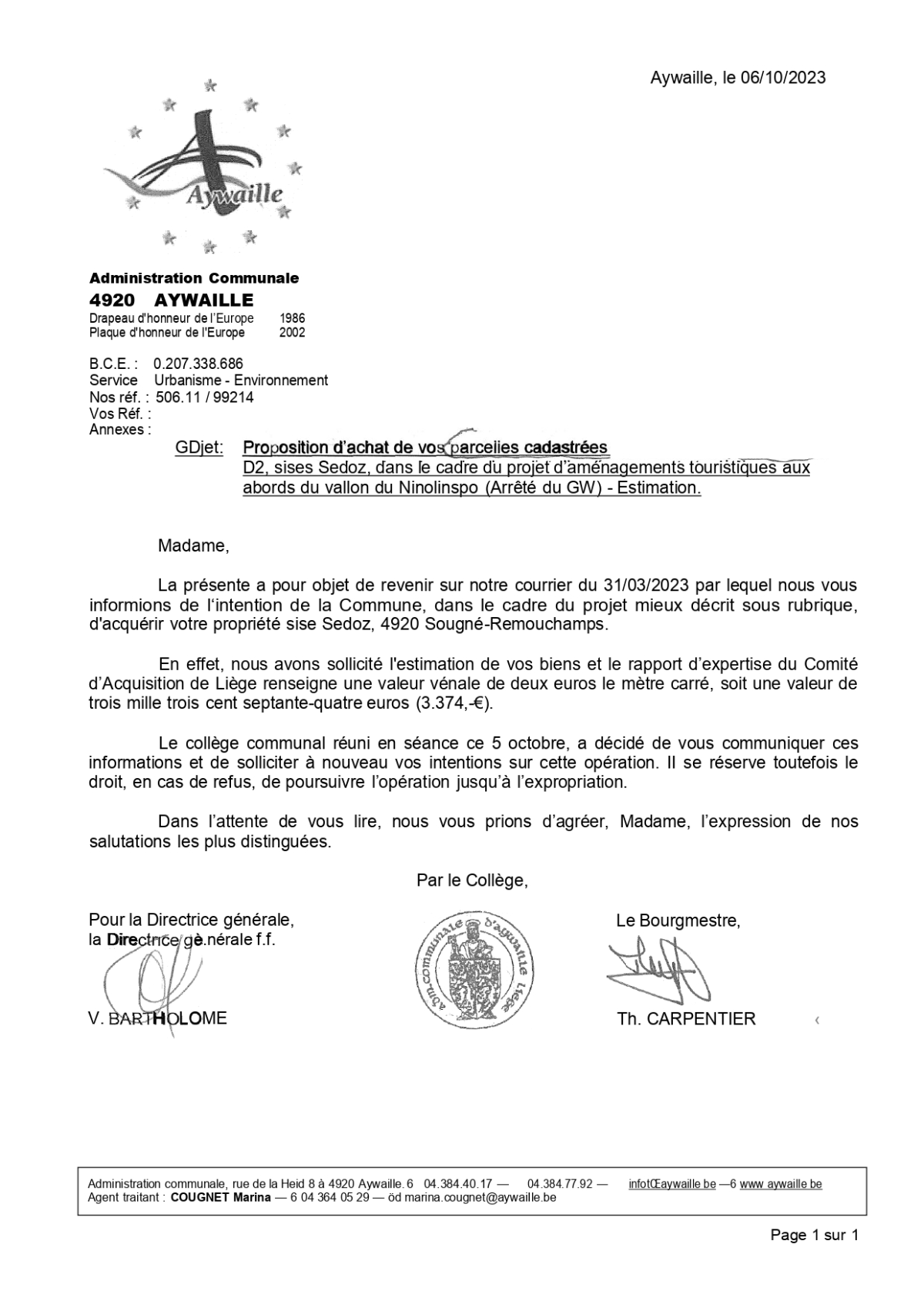 NON au projet de construction d'un parking pour les touristes du Ninglinspo