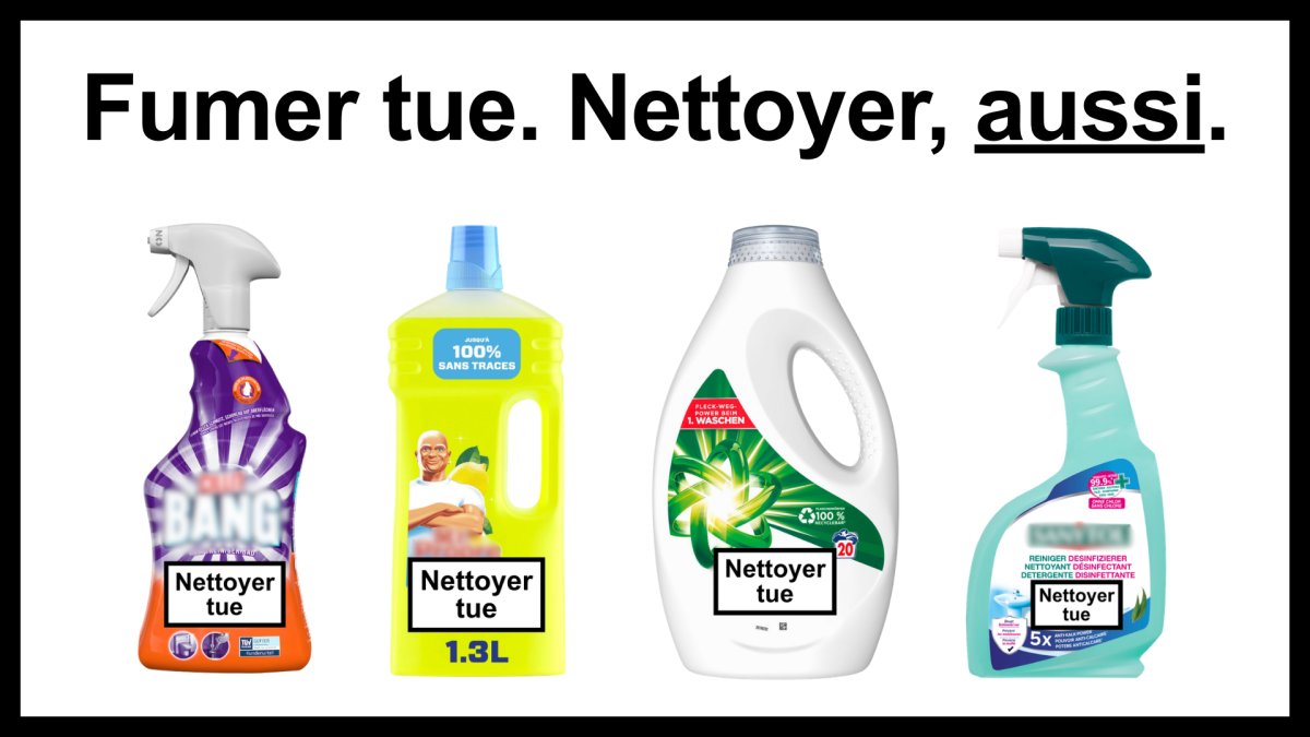 NON AUX PRODUITS MÉNAGERS CANCÉRIGÈNES