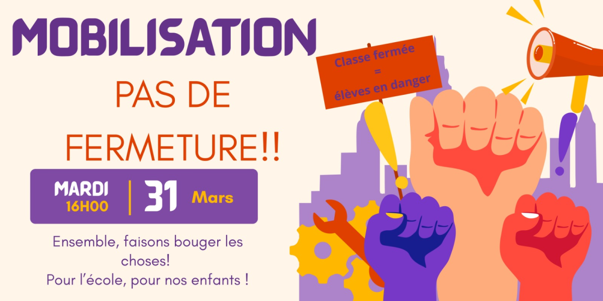 Pas de fermeture!! École et élèves en danger!