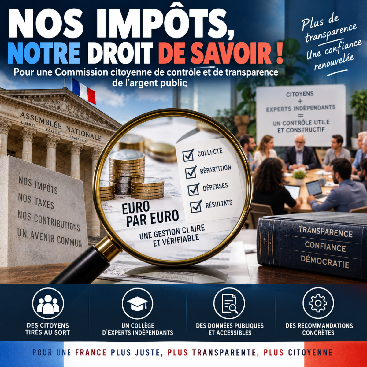 Pour la création d’une Commission citoyenne de contrôle et de transparence de l’argent public