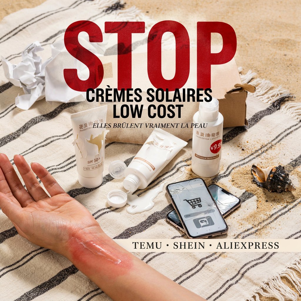 Temu, Shein et AliExpress : Stop aux crèmes solaires «low cost» qui nous brûlent la peau !